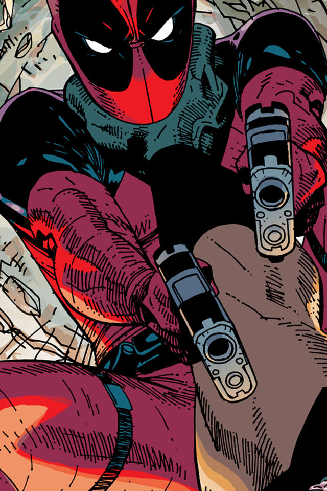 Deadpool Shooting iPhone Wallpaper