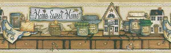 Gold Home Sweet Wallpaper Border Rustic Country Primitive
