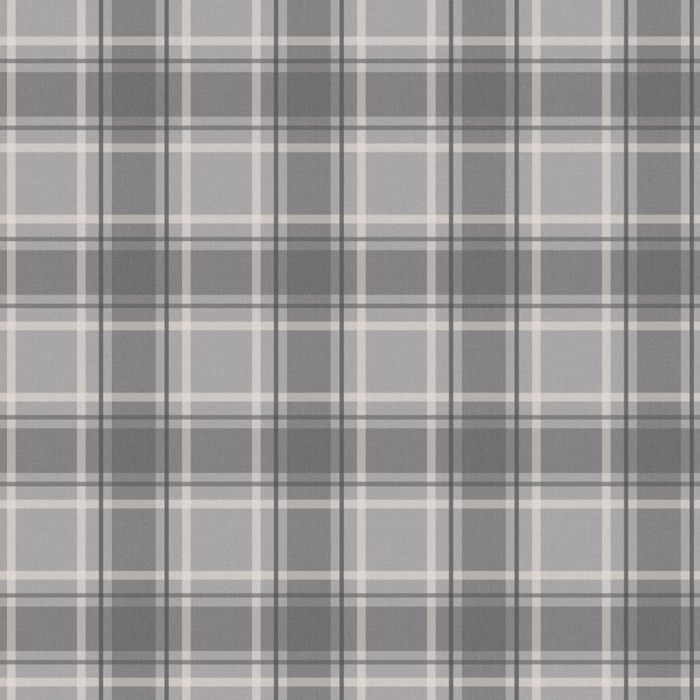 Wallpaper I Love Tartan Soft Grey