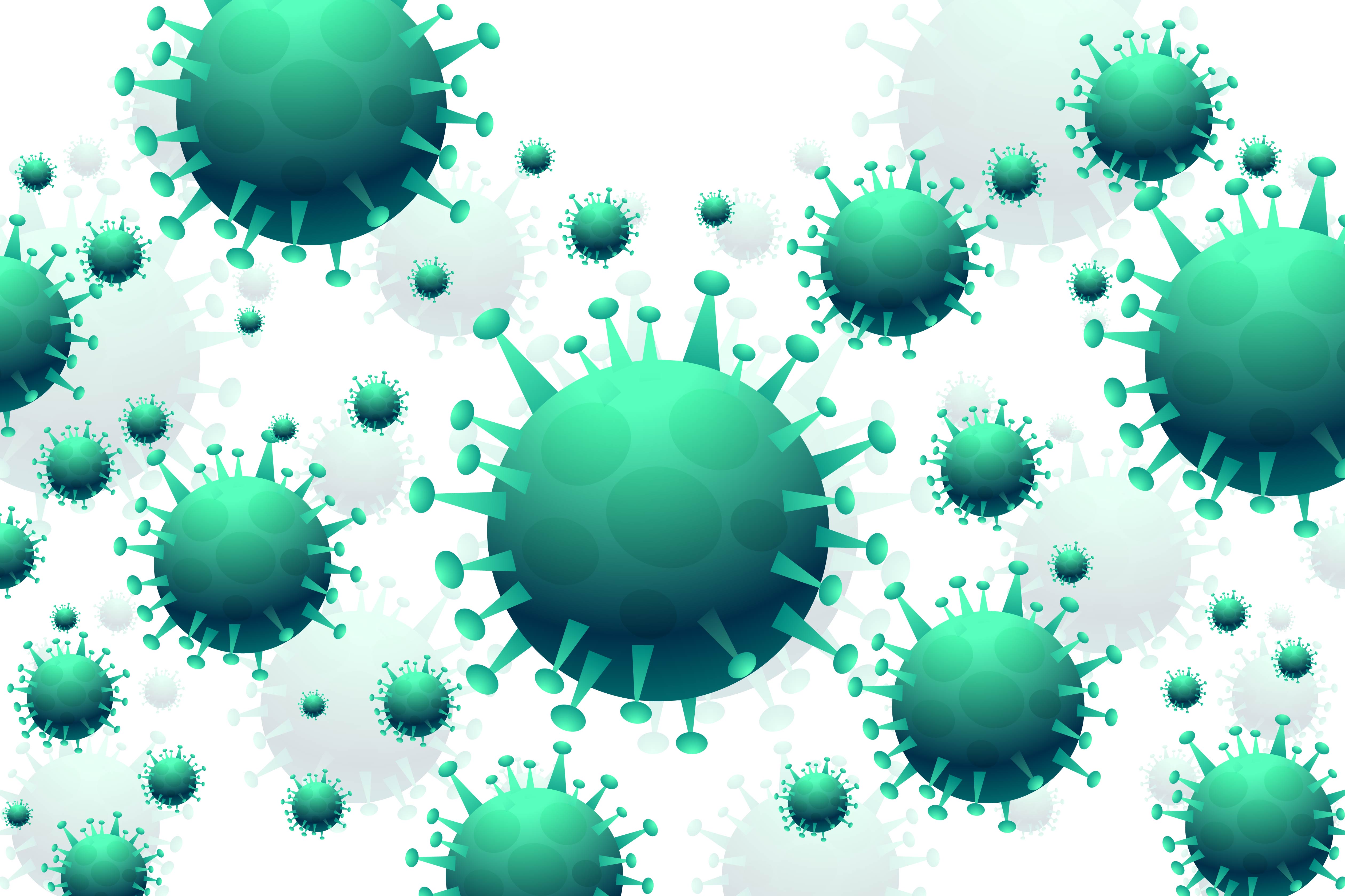 Green Bacteria Or Coronavirus Infection Background
