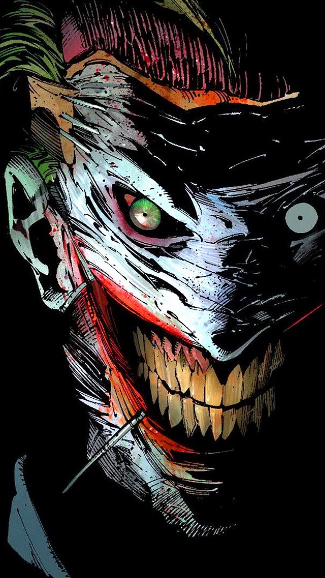 Ripped Off Face The Joker iPhone Wallpaper