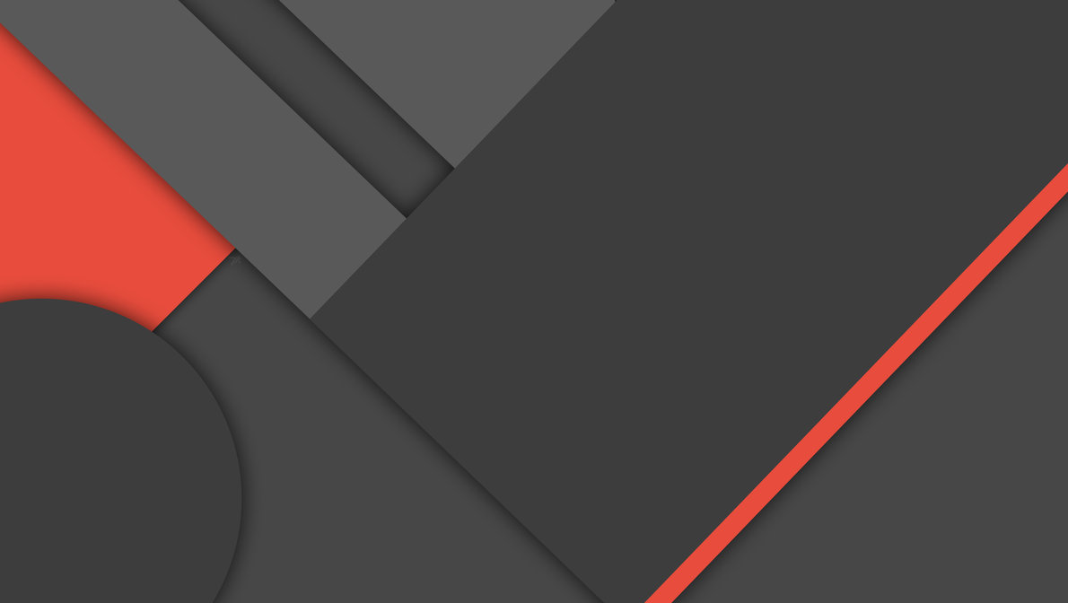 A wallpaper with a red and blue rectangle with a black circle and a black circle. 