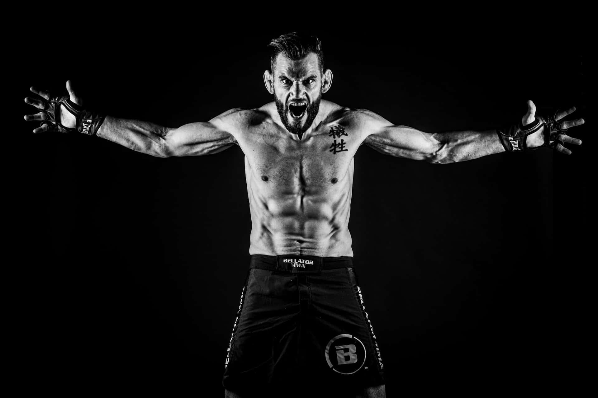 Jon Fitch Black And White Ufc Mma Fighter Wallpaper