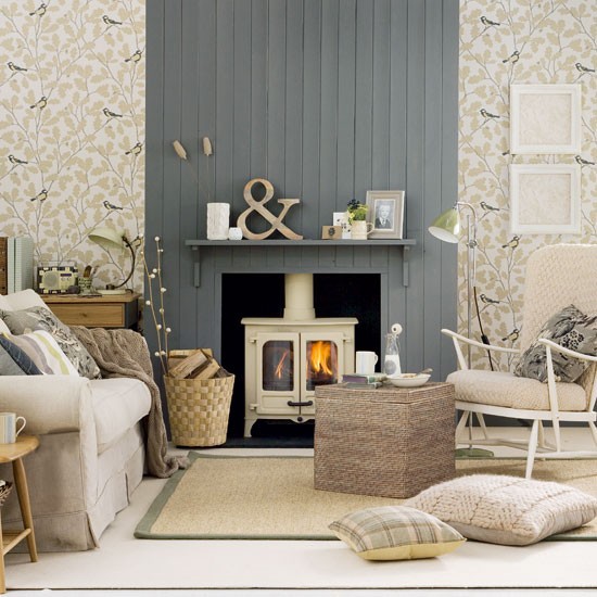 Touches And Feature Wallpaper Takes This Classic Country Style Living