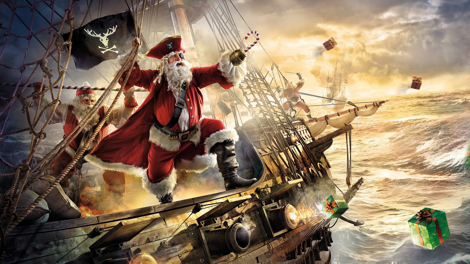 Epic Pirate Santa Clause Christmas Wallpaper Digitalart Io