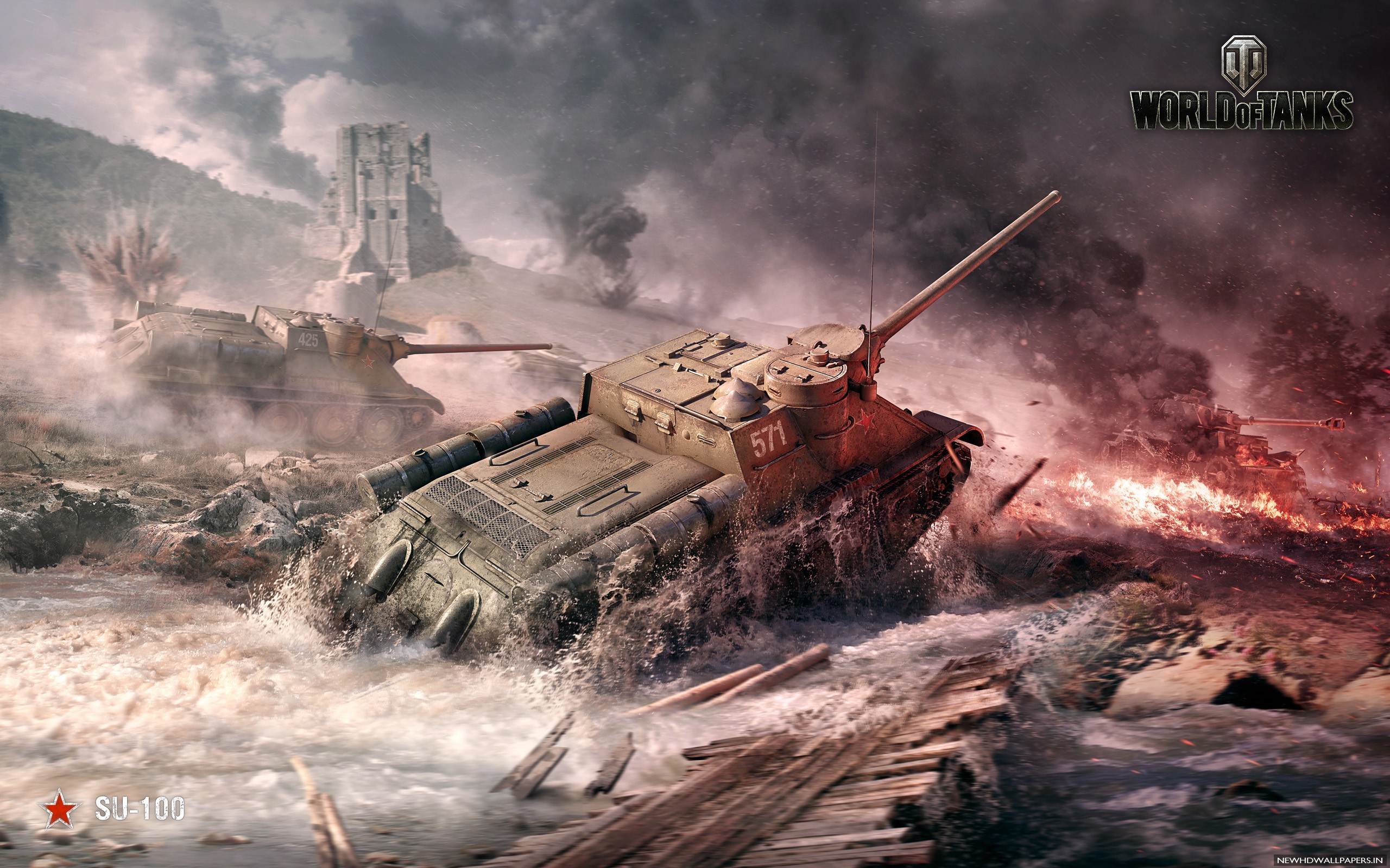 SU 100 World of Tanks Game HD Wallpaper   New HD Wallpapers
