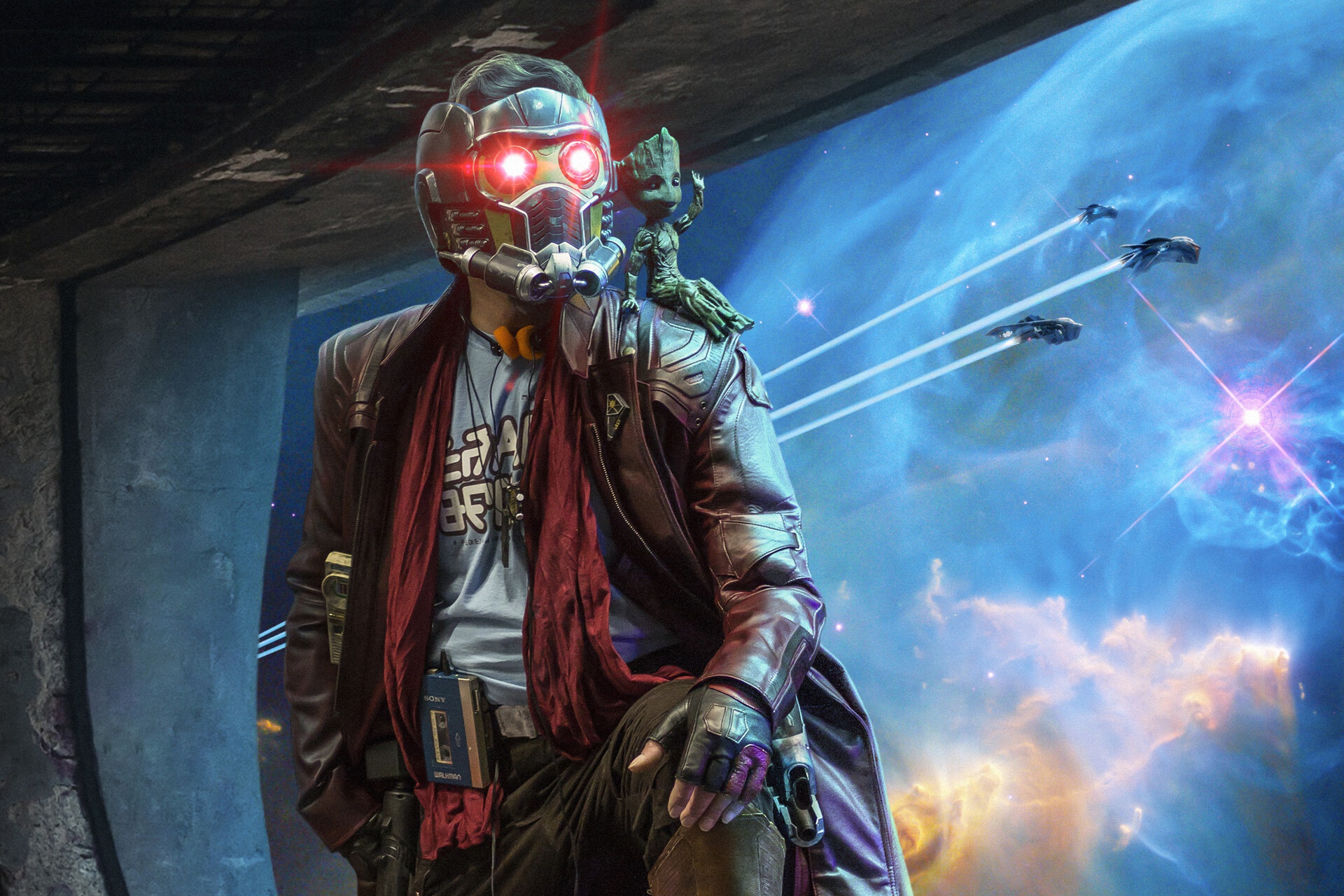 Star Lord Baby Groot Wallpaper HD Superheroes 4k