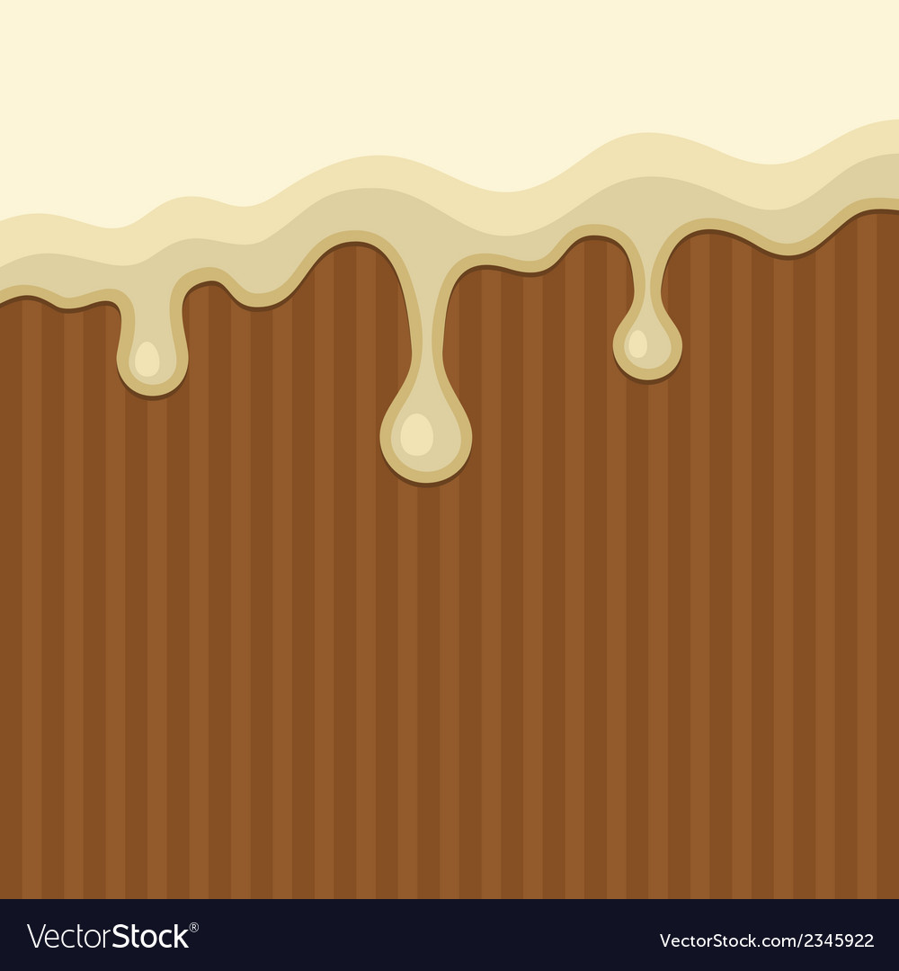 White Melted Chocolate Streams Background Vector Image