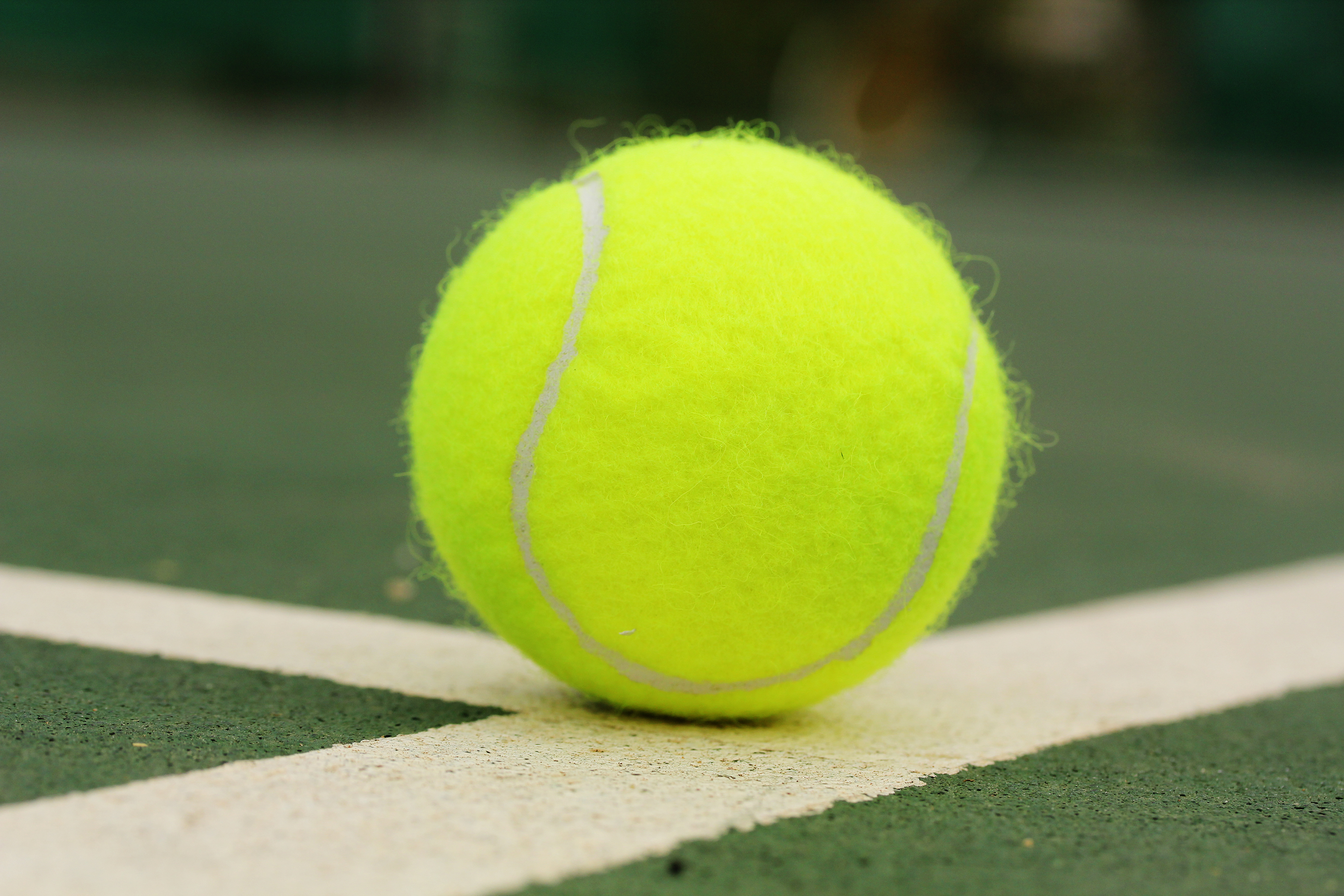 Tennis Ball On Surface Of Hard Court Links Image