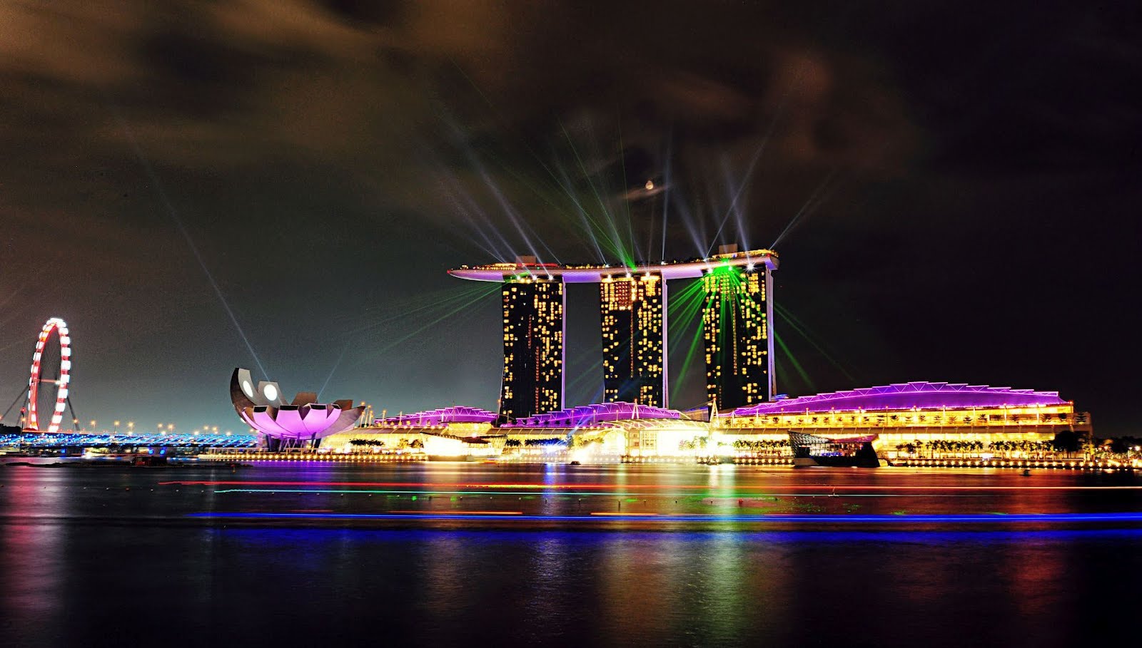 Singapore Wallpaper Marina Bay Sands Night Lights