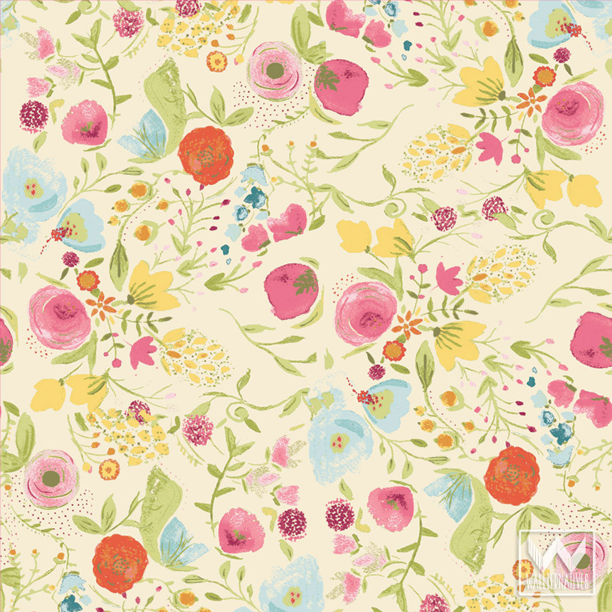 Yellow Floral Pattern Wallpaper Tagged