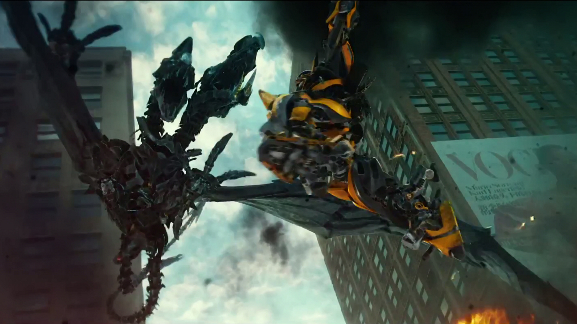 Fighting Transformers Age Of Extinction Movie HD Wallpaper