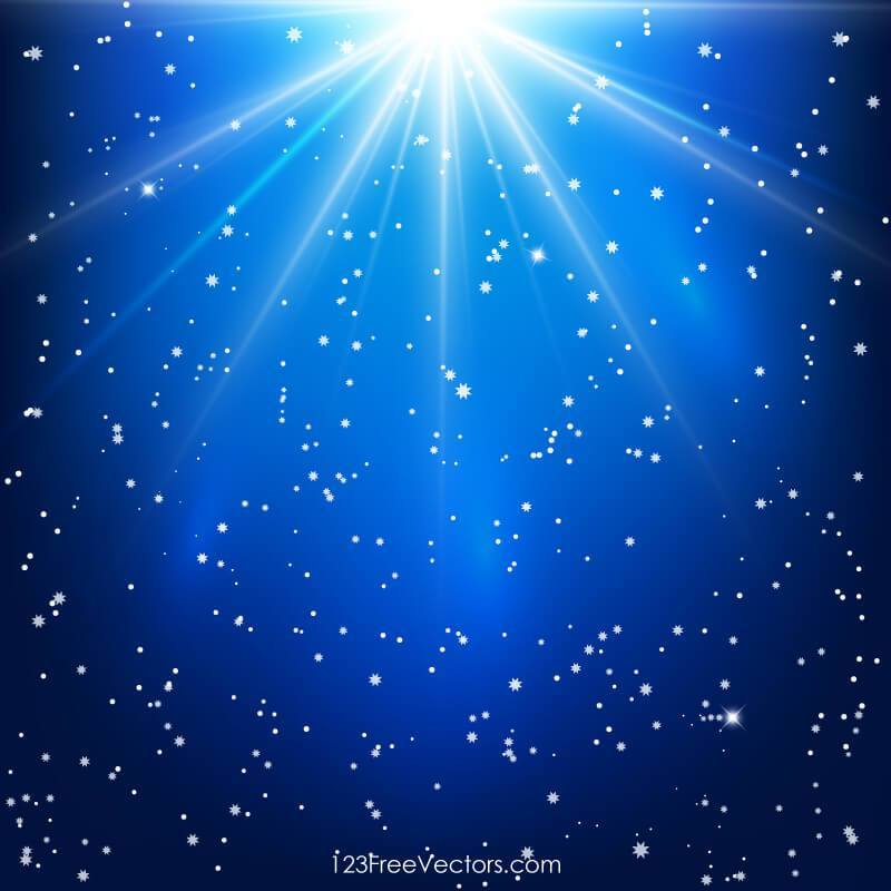 Shining Stars Abstract Blue Background With Light Rays