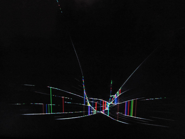 Cracked Tv Screen Close Up Of Television