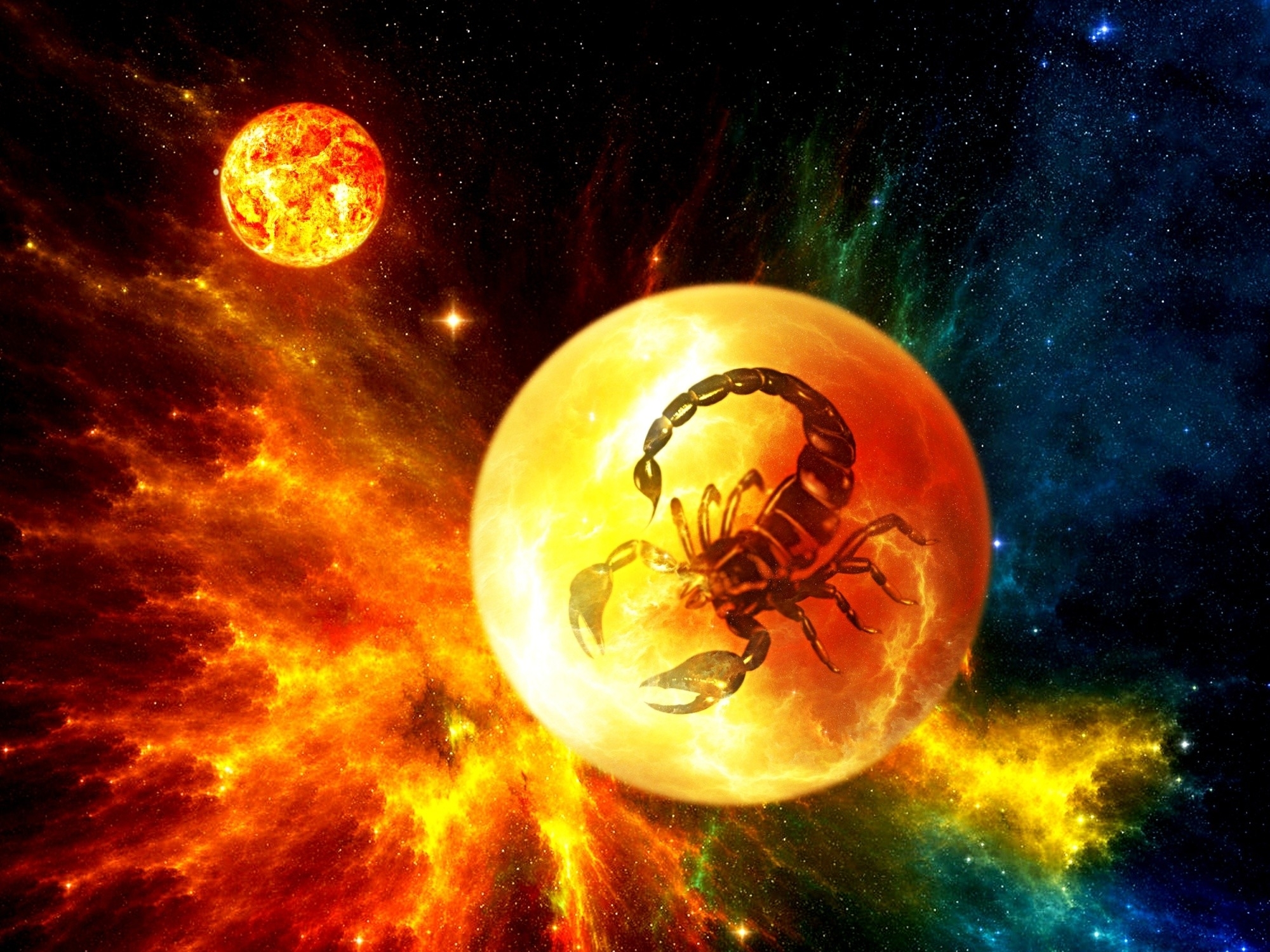 Scorpio Sci Fi Zodiac Plas Cg Nebula Stars Space Wallpaper