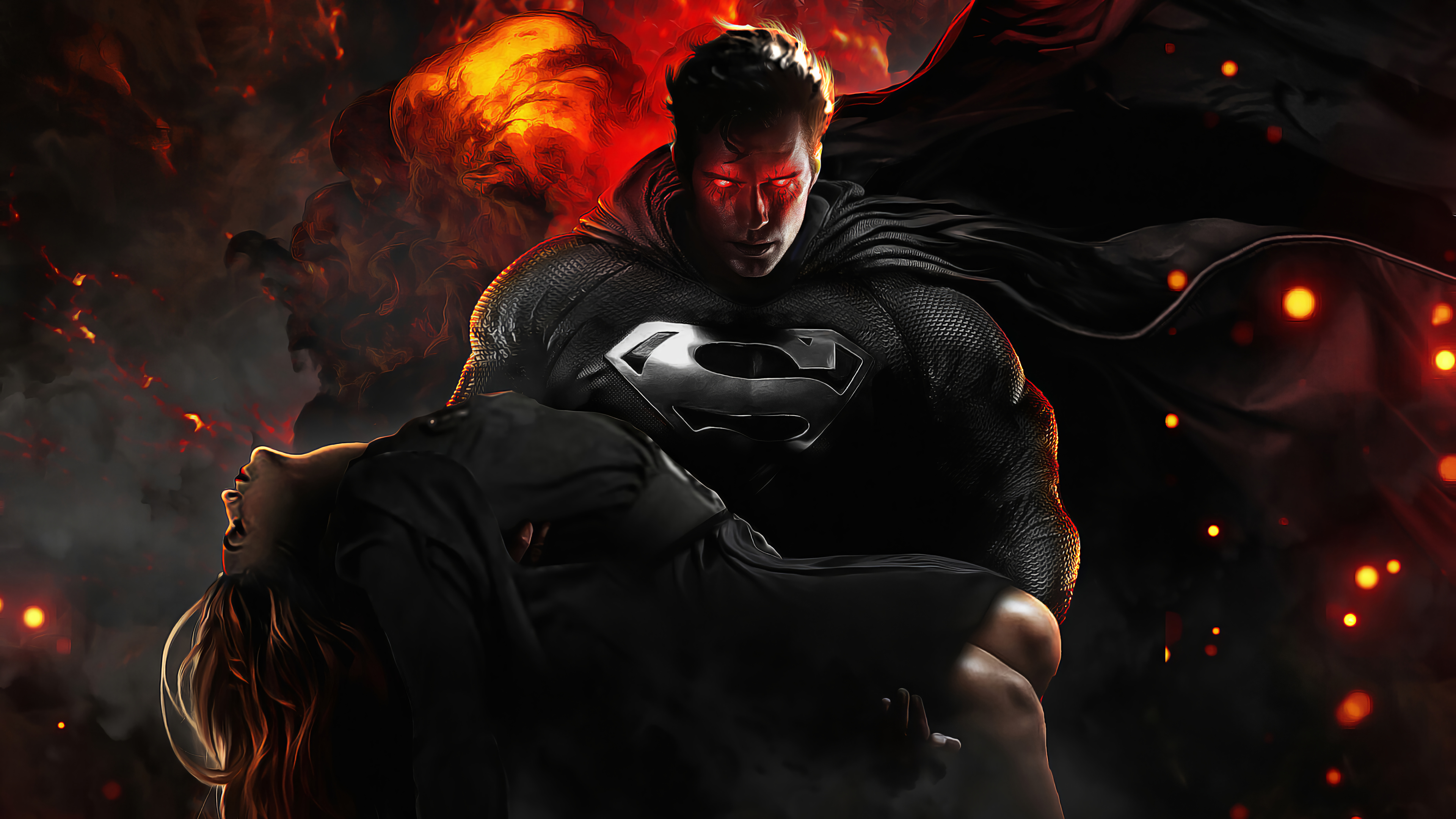 Superman Black Suit Henry Cavill Justice League Snyder Cut 4k