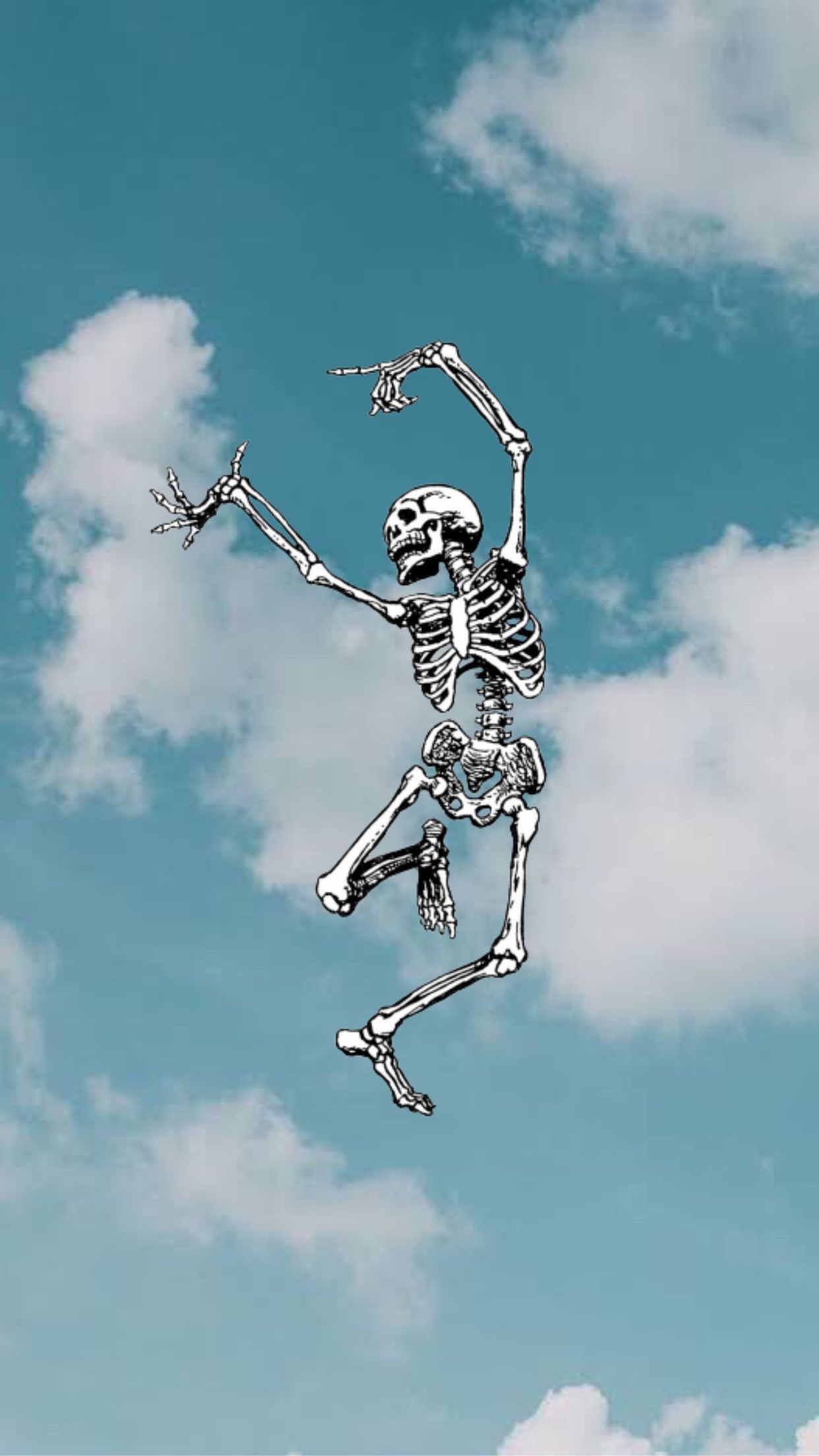 Background Wallpaper iPhone Skeleton Clouds Halloweenwallpaper