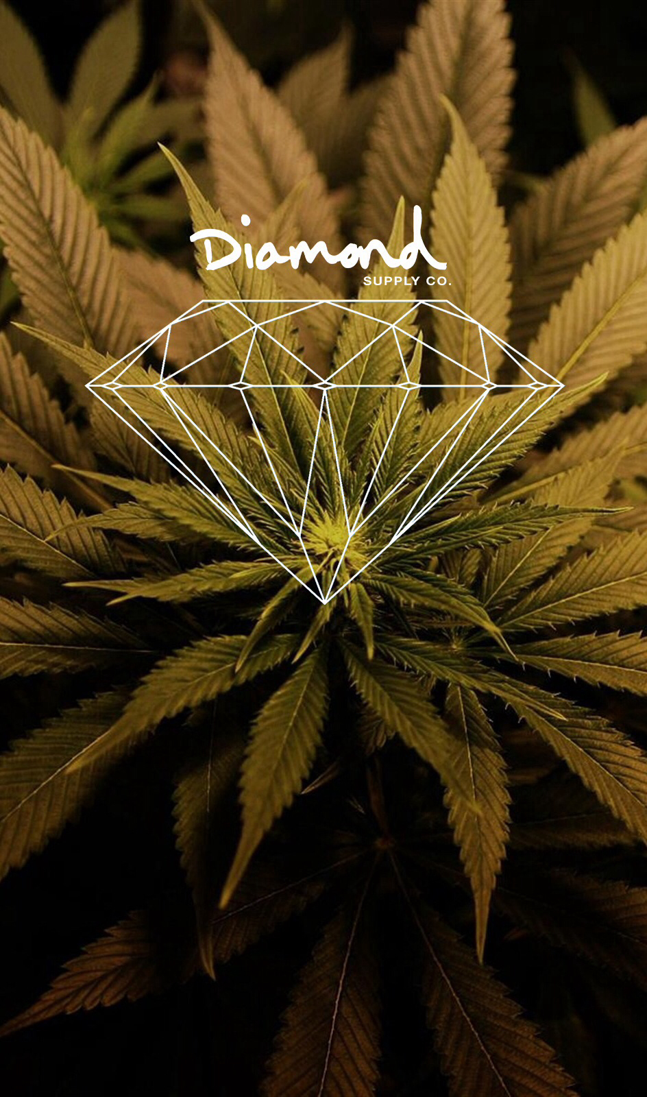 Wallpaper iPhone Diamond Weed