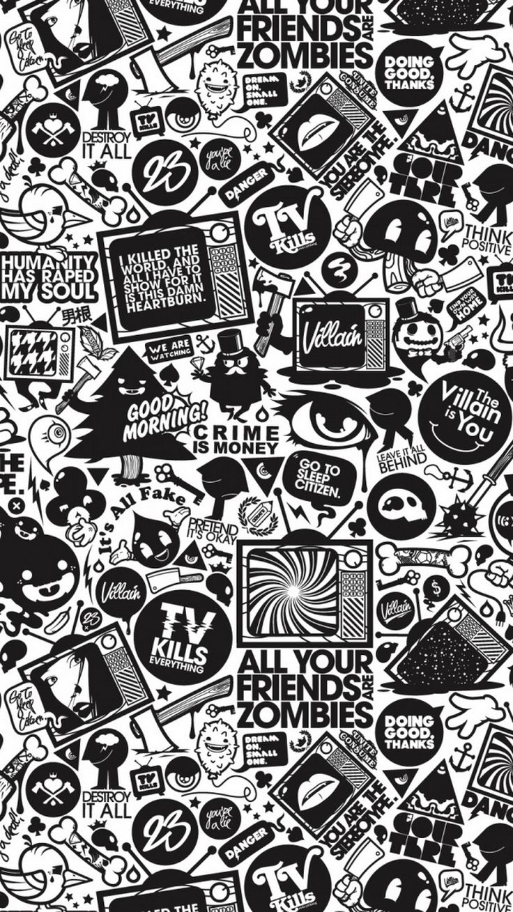 Black And White Cartoon Wallpaper Group