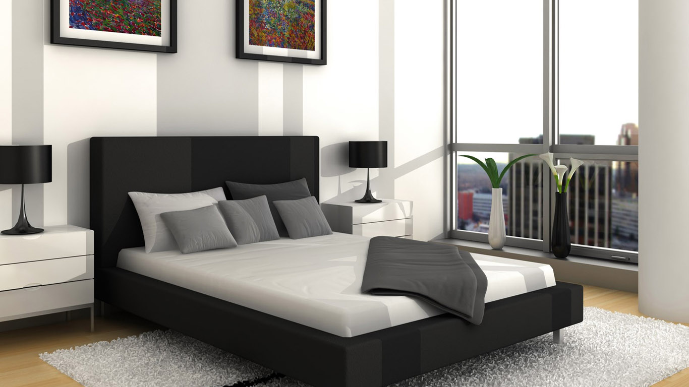 Best Design Wallpapers Black Grey White Modern Bedroom   Decoseecom