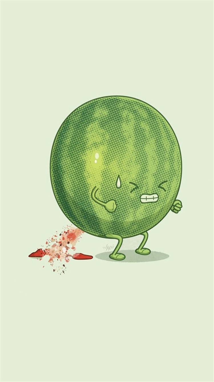 Watermelon Poop iPhone Wallpaper