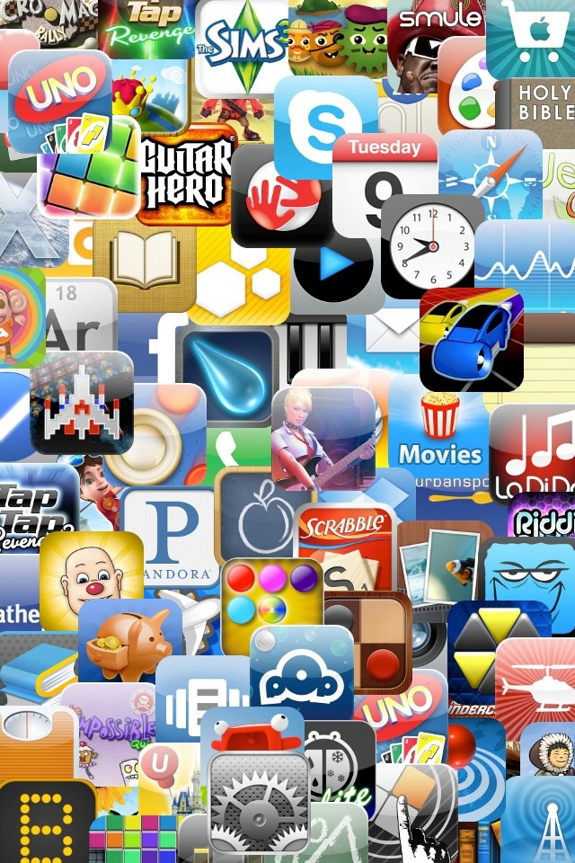 Free download iPhone App Logos iPhone 4 Wallpaper and iPhone 4S