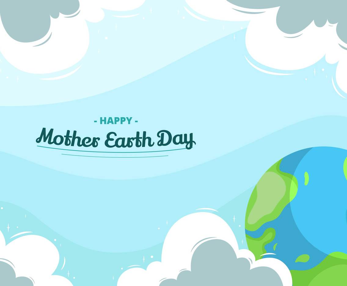 Earth Day Background With And Cloud Vector Art Graphics