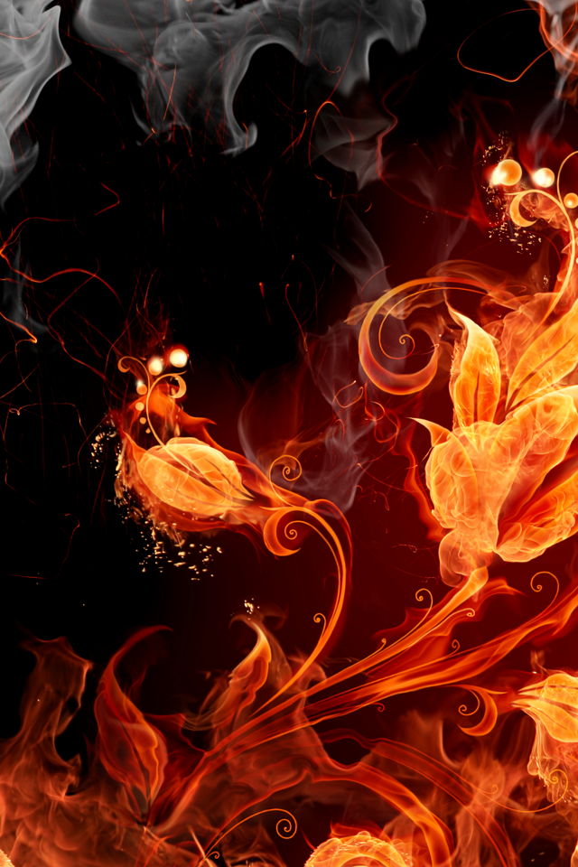 Fire Flowers iPhone 4s Wallpaper iPad
