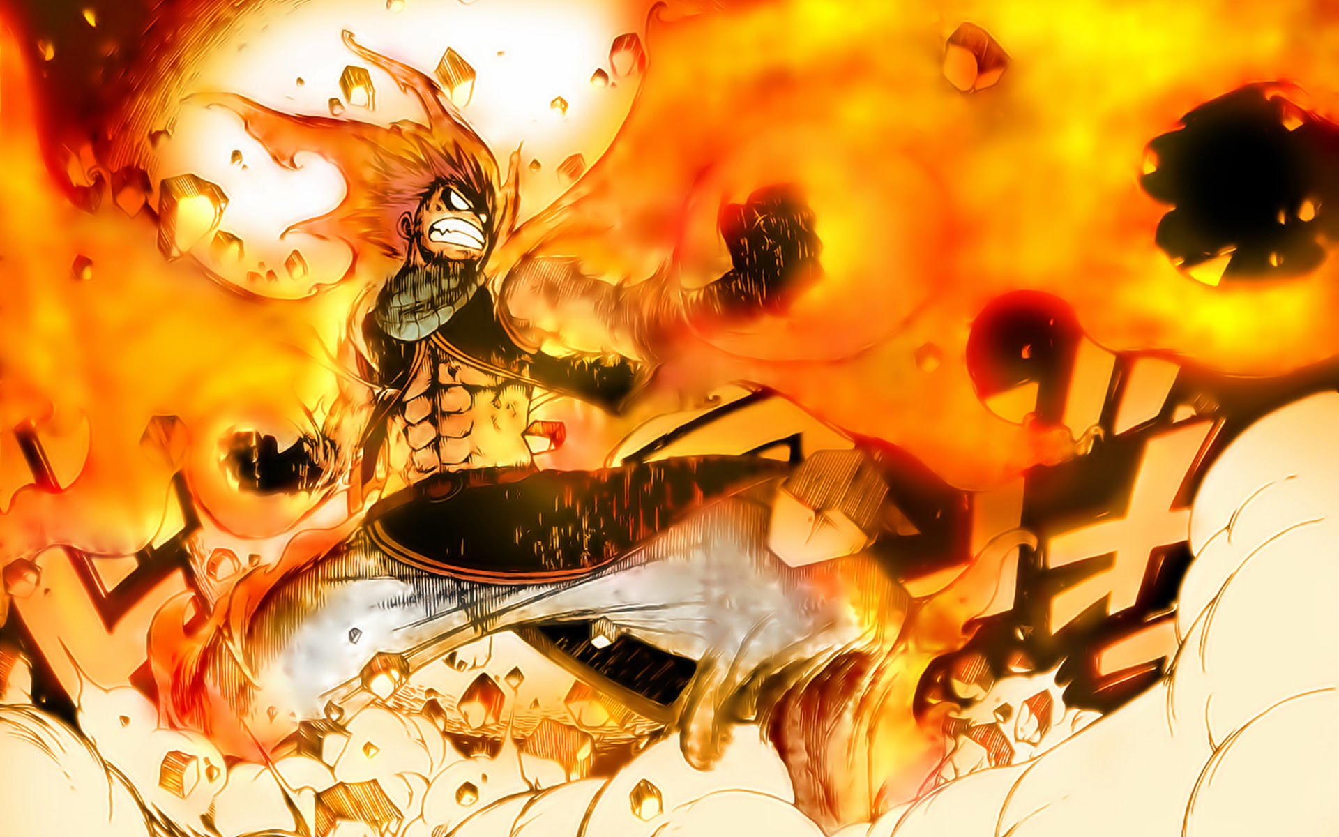 Natsu Dragneel Fire Up Fairy Tail Anime HD Wallpaper