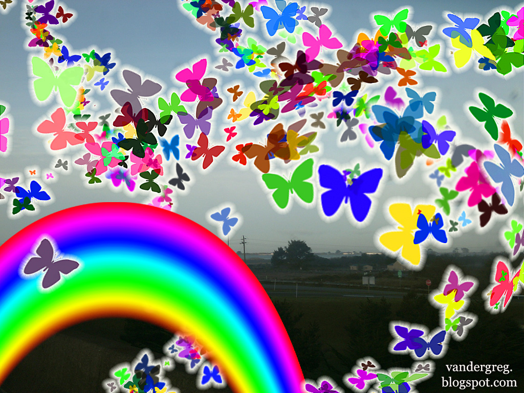 Nation Desktop Wallpaper Background Patterns Rainbow Butterfly