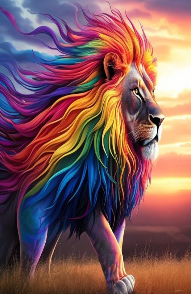 Rainbow Lion Wallpaper
