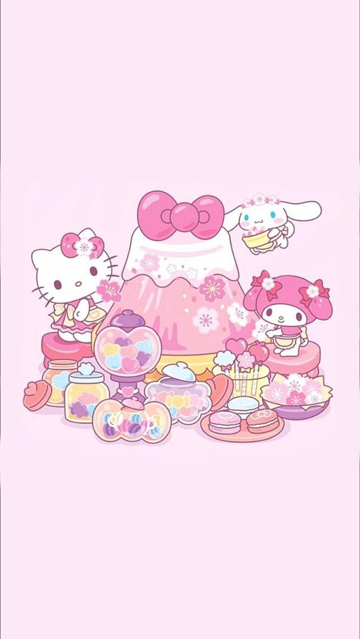 Fairy Belle On Kawaii Hello Kitty Background