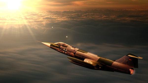 Luftwaffe F104 Starfighter Skyscapes Military Aircraft HD Wallpaper