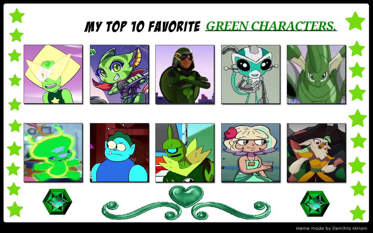 Negaverse Top Green Characters By Negaboss2000