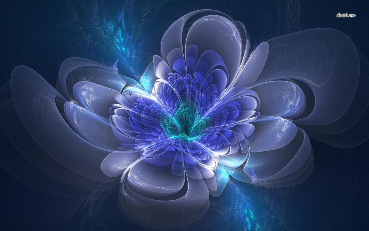 Glowing Translucent Flower Wallpaper Digital Art
