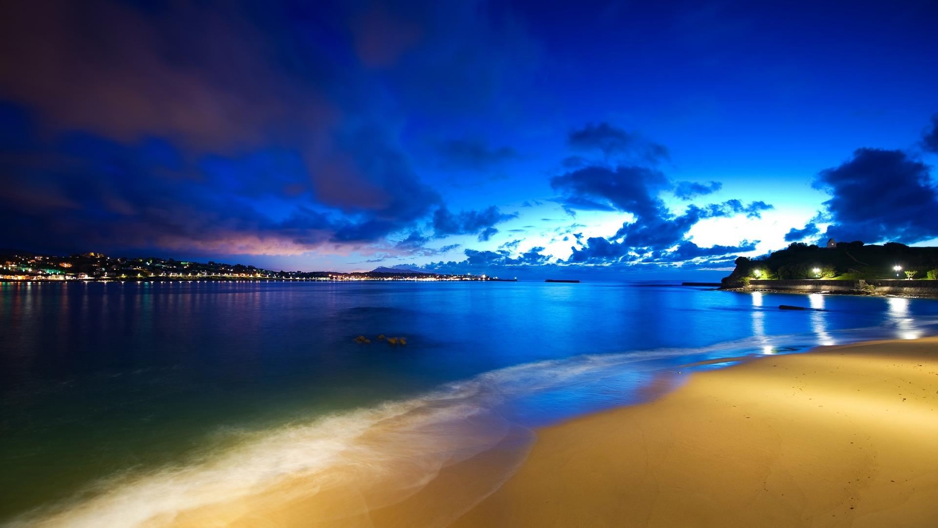 Night Beach Wallpaper HD 1080p Desktop Background For