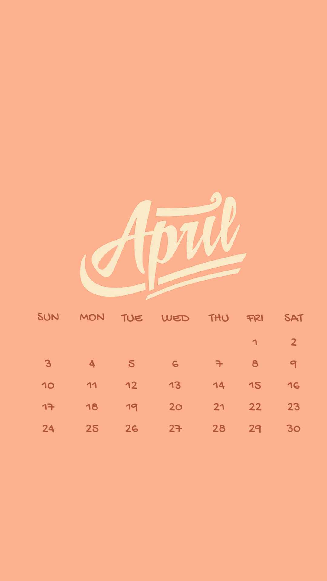April Calendar Wallpaper