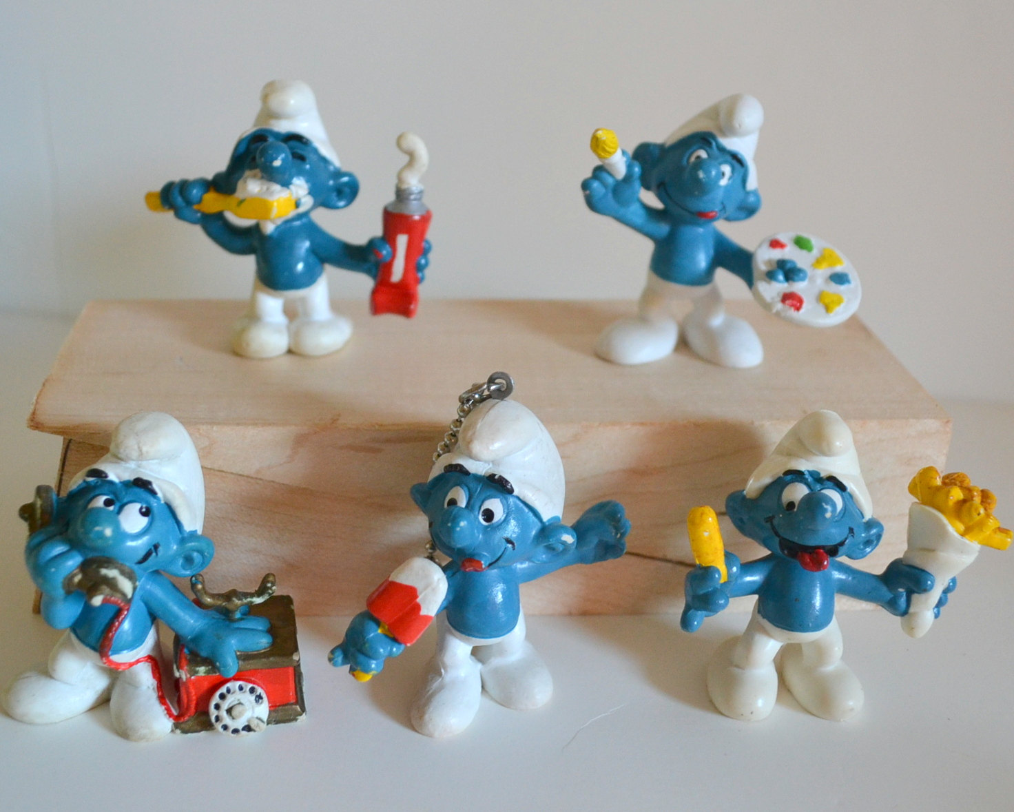 Vintage Smurfs Figures Keychains