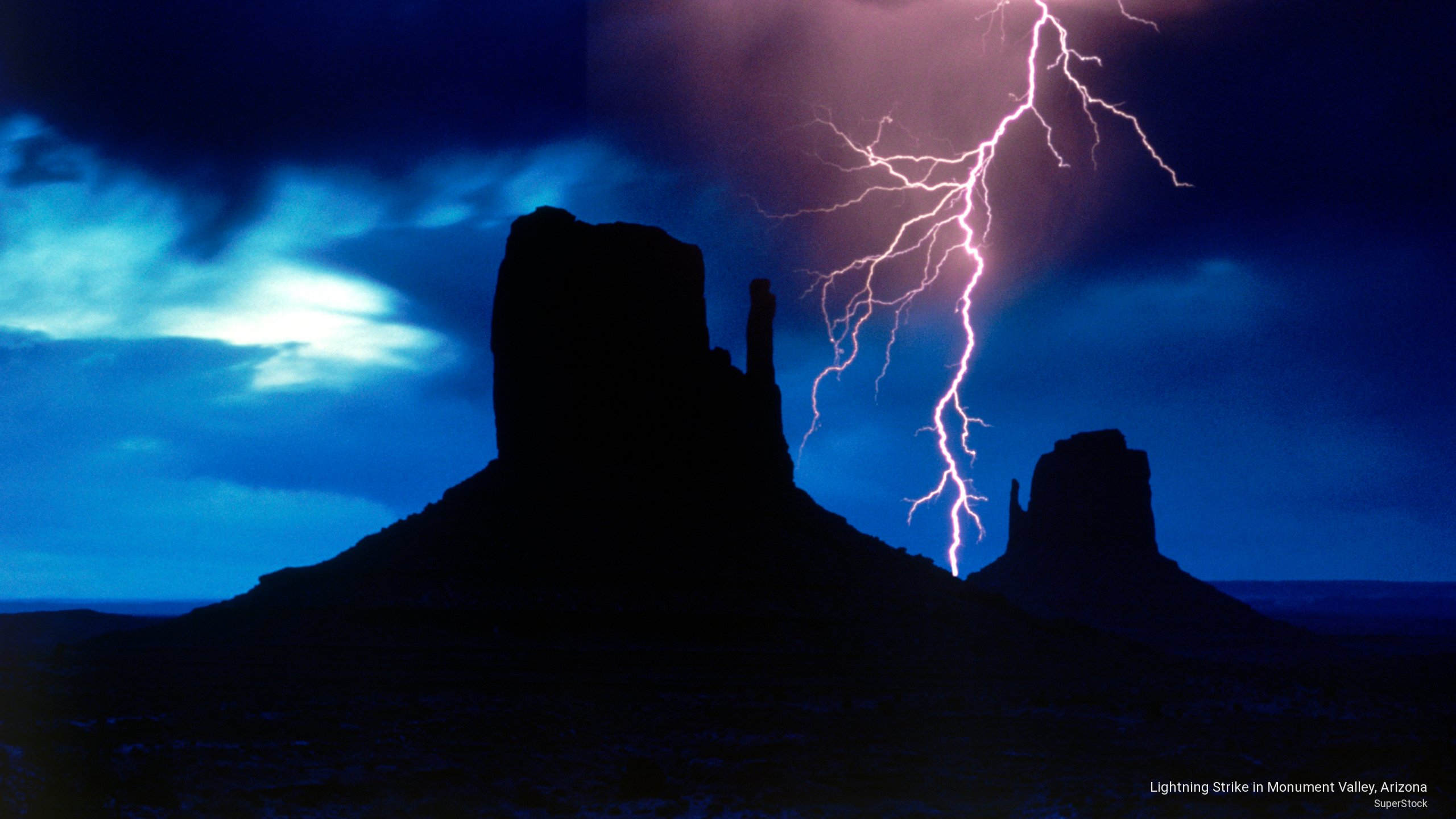 Lightning Strike In Monument Valley Arizona