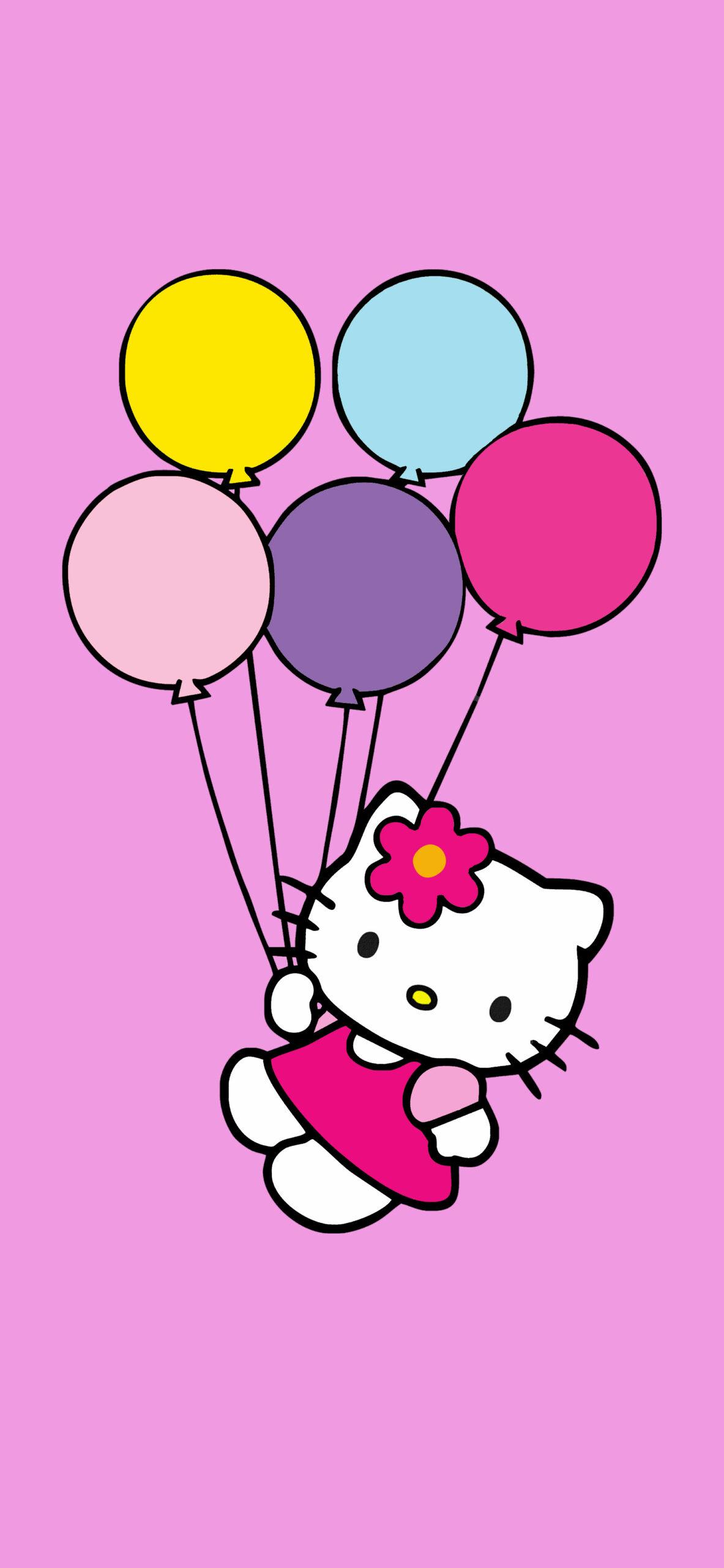 Hello Kitty Balloons Pink Wallpaper Sanrio Aesthetic