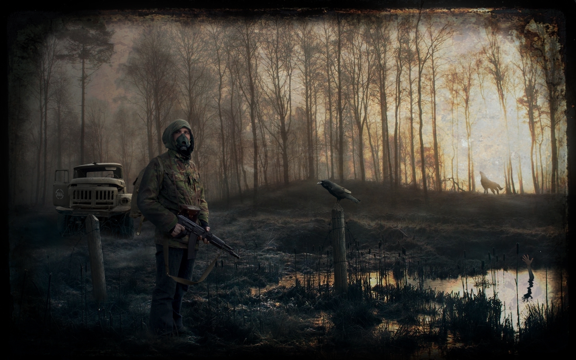 Stalker Post Apocalyptic Dark Military Anarchy Wallpaper