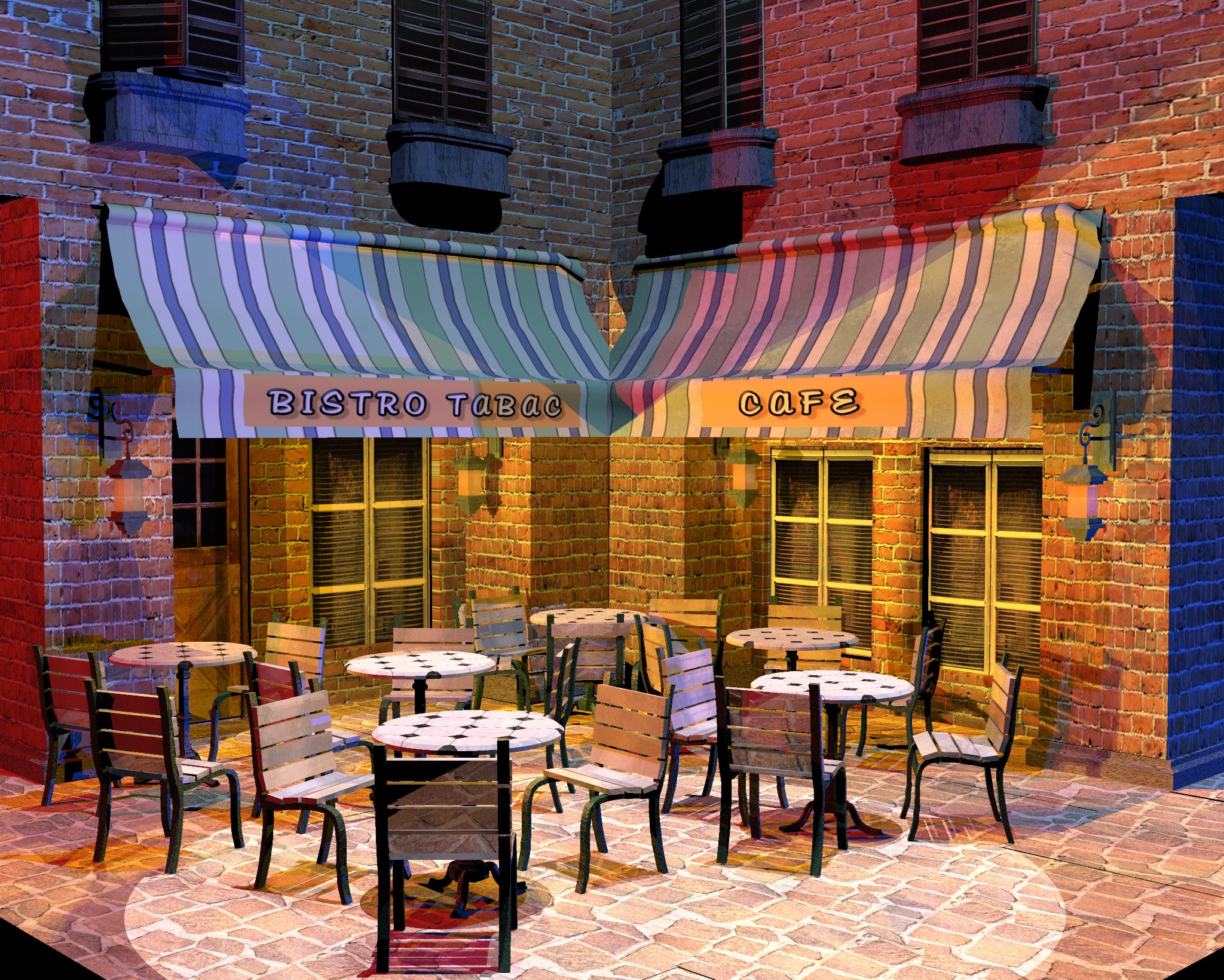 Outdoor French Cafe Wallpaper