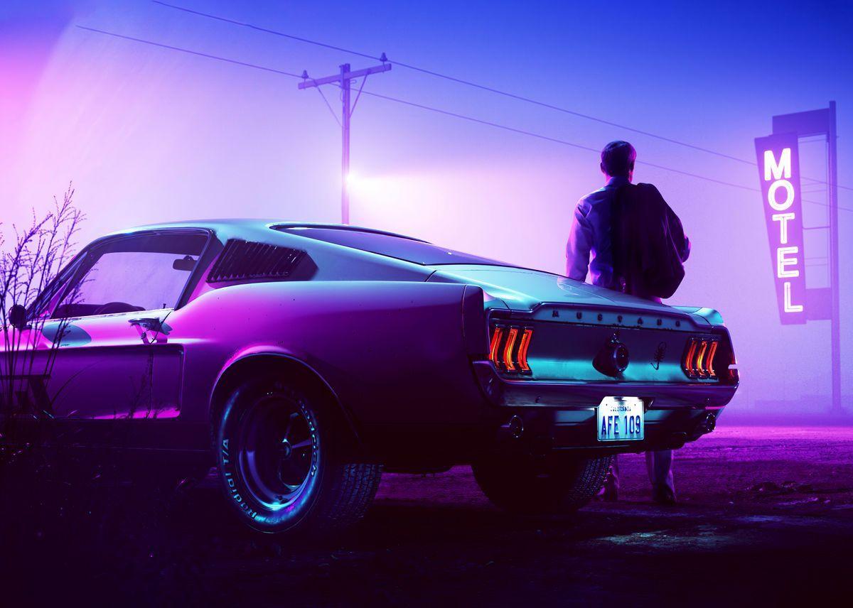 Super Car Poster By Nguyen Lisa Displate Mustang Wallpaper