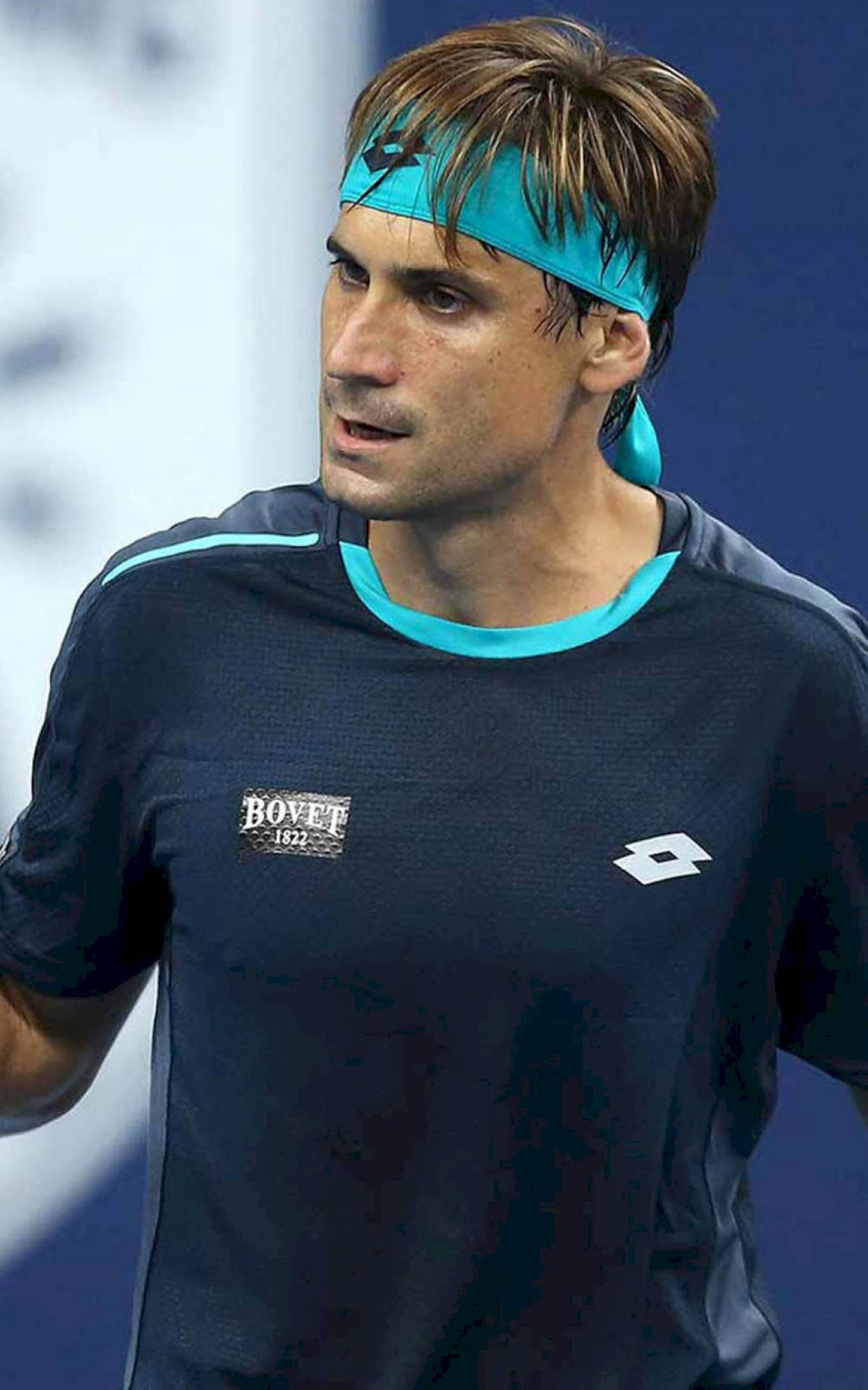 Athletic Determination Professional Tennis Player David Wallpaper