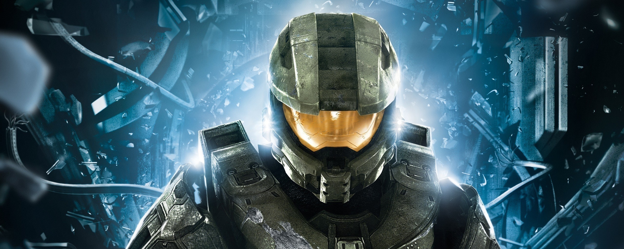 Wallpaper Halo Soldier Look Armor Light Dual Monitor