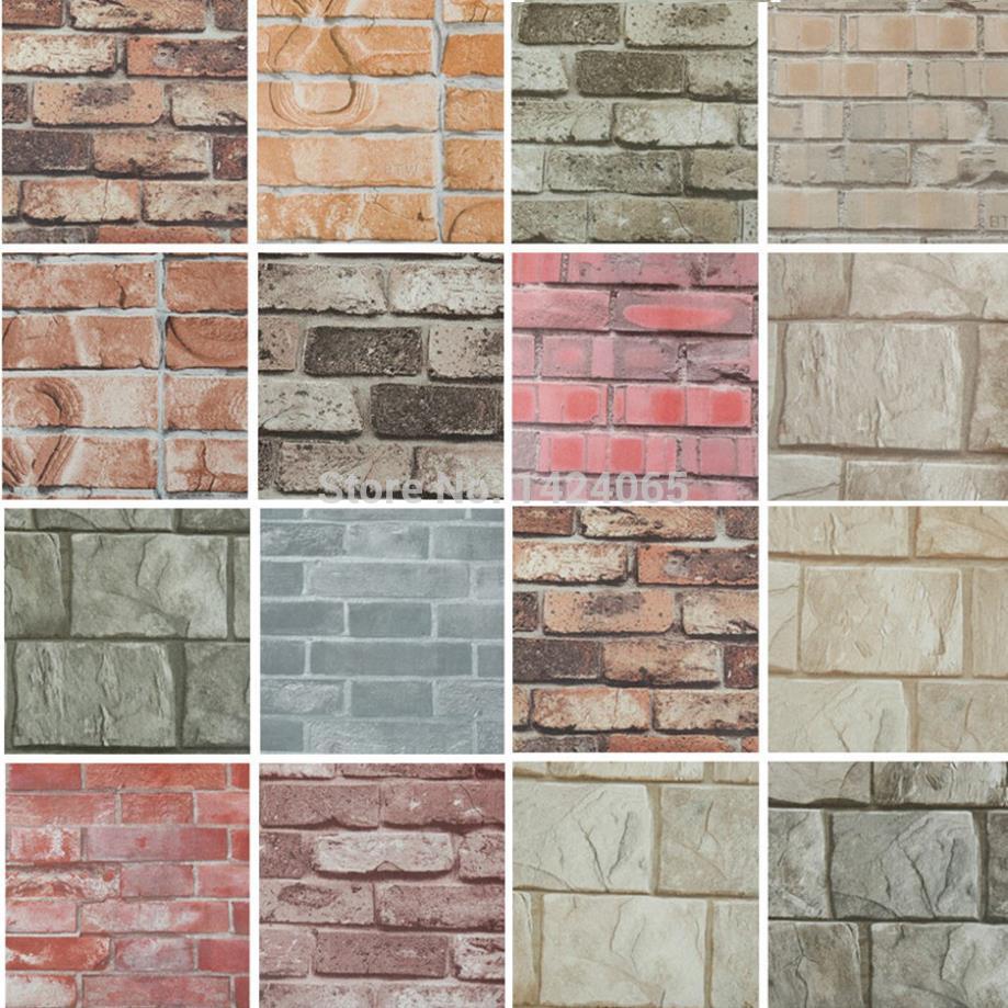 Brick Wallpaper Roll Natural Stone Effect Home Background Decor