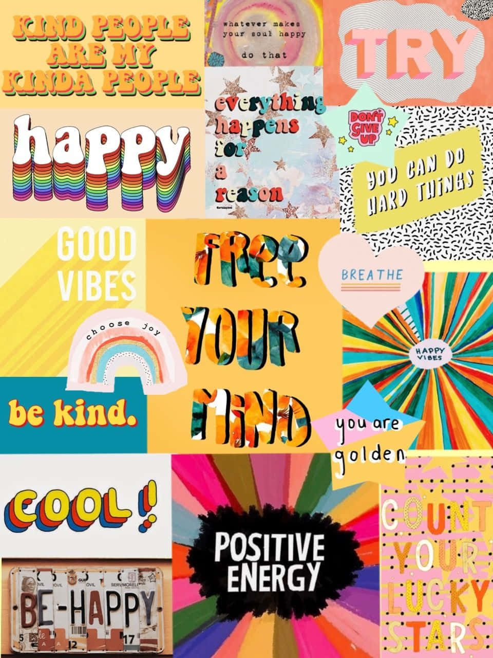 Positivity Happy Aesthetic Wallpaper