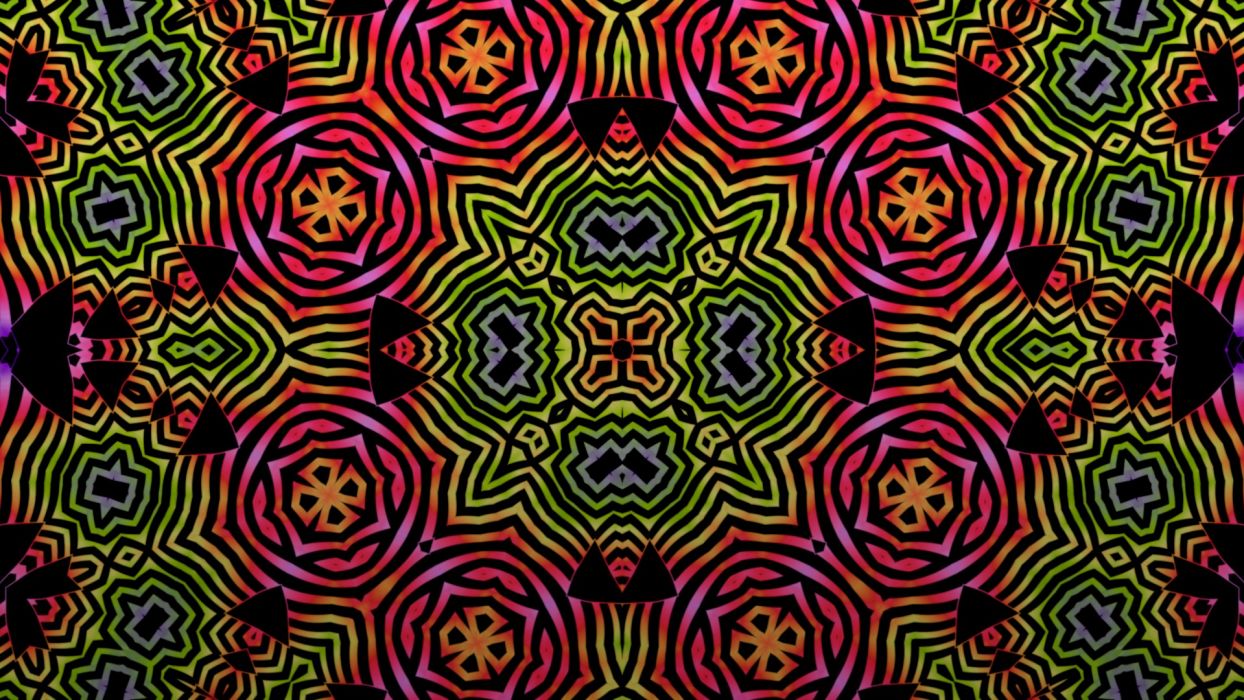 Abstract Multicolor Patterns Psychedelic Digital Art Background