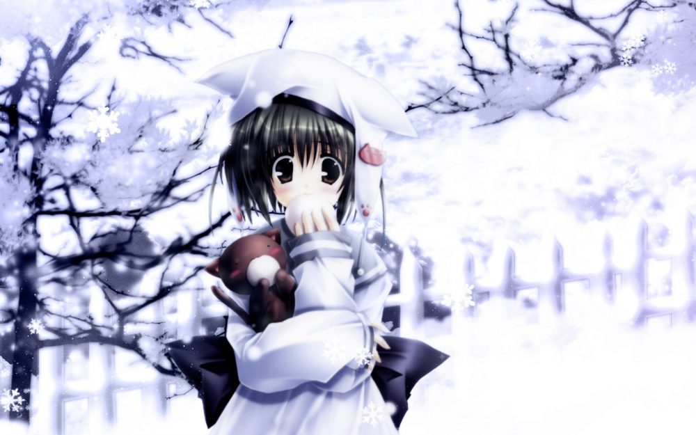 Winter Cute Anime Girl Desktop Wallpaper 8wallpaper