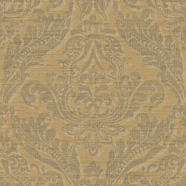 Gold And Grey Washed Damask Wallpaper Wall Sticker Outlet